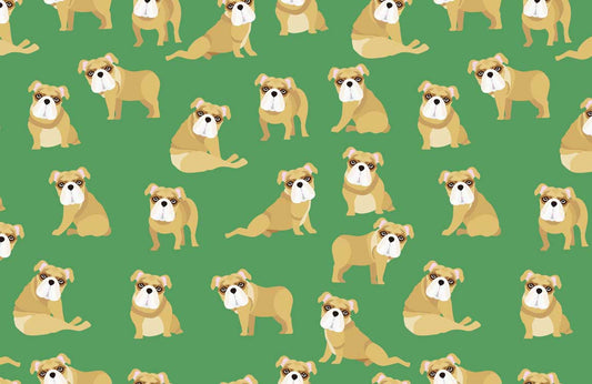 Bulldog Pattern Wall Murals