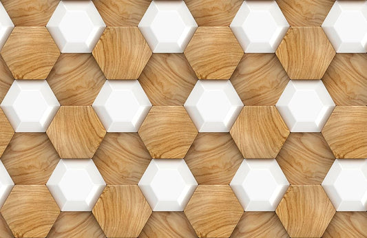 Hexagon Block Wall Murals