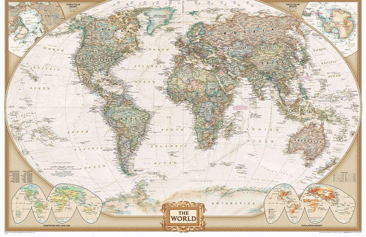 World Executive Map Wall Murals