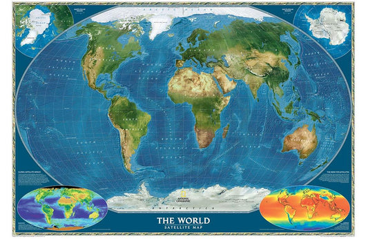 World Satellite Map Wall Murals