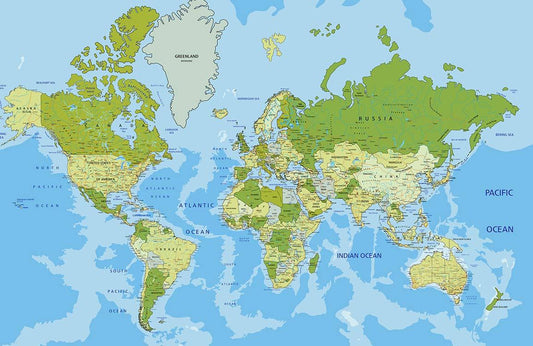 Worldwide Map Wall Murals