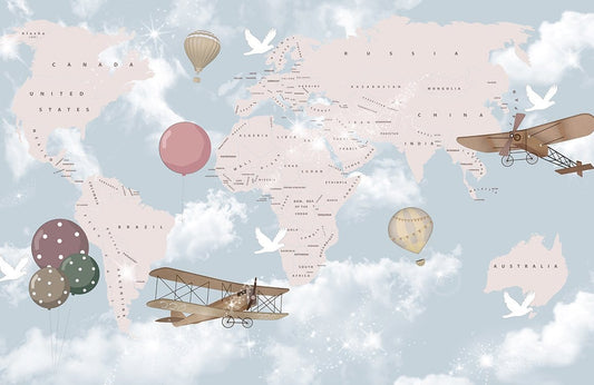 World Map Wall Murals