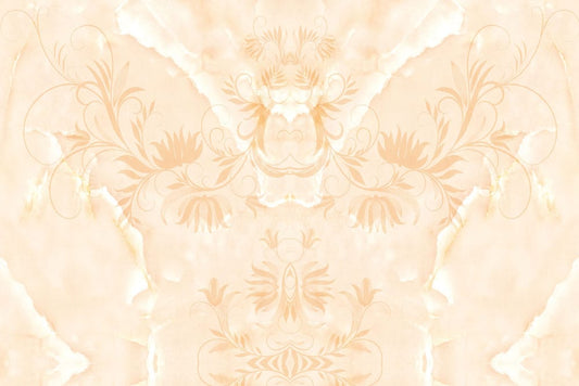 European Orange Patterned Marble Wall Murals