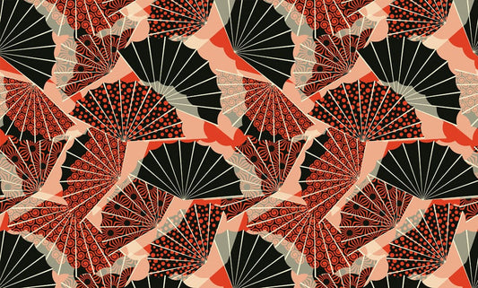 Black & Red Fans Wall Murals