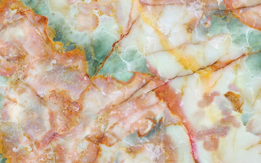 Cracked Orange & Green Crystal Wall Murals