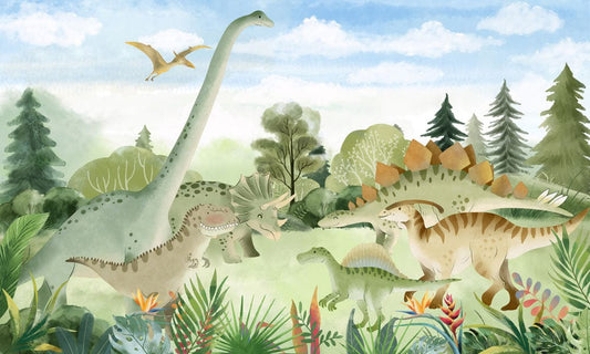 Dinosaurs Friendly Interaction Wall Murals