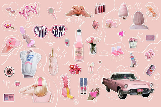 Fashion Pink Stickers Wall Murals