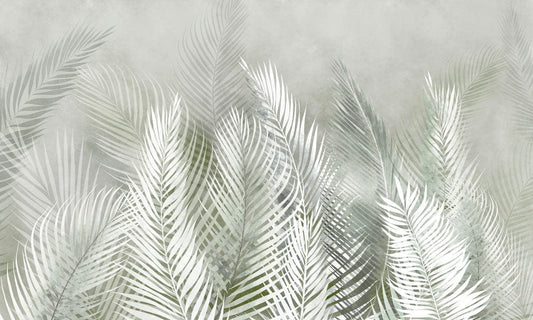 Green Feather Leaves Wall Murals