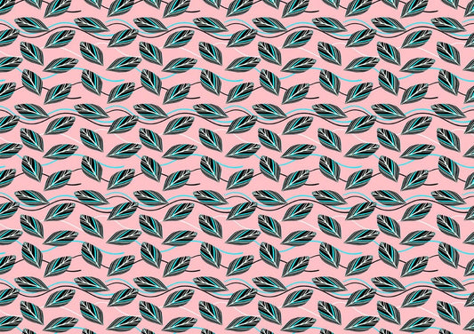 Leaves on Pink Wall Murals
