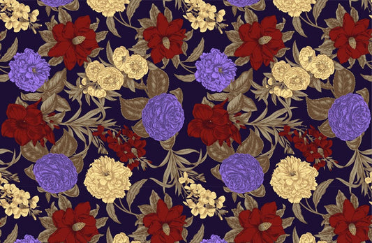 Metallic Royal Flowers Wall Murals