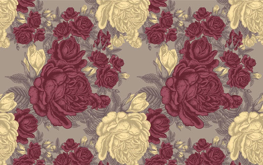 Vintage Large Peonies Wall Murals