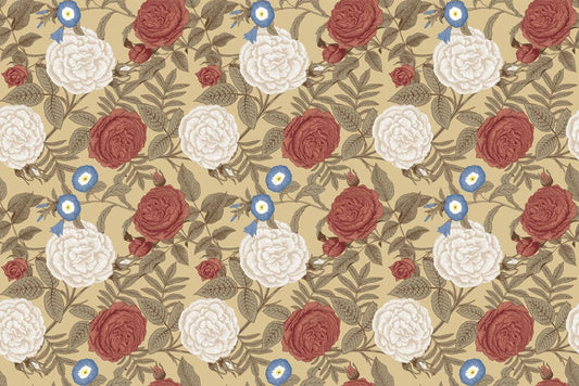 White & Red Blossoms Wall Murals