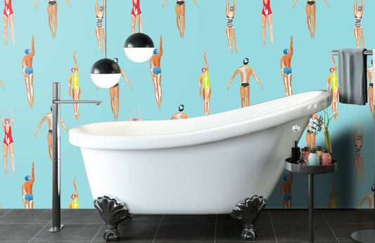 Swimmers In Water Wallpaper