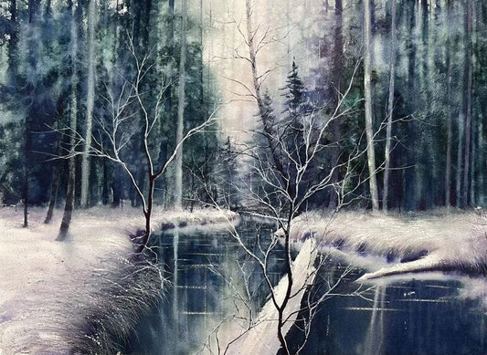 Winter River Wall Murals