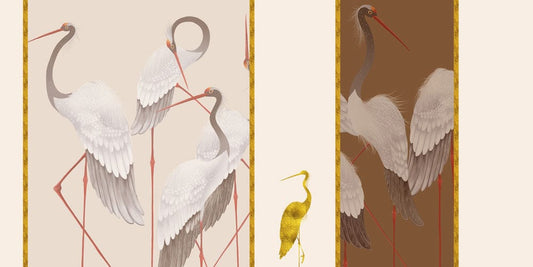 Golden Crane Art Wall Murals
