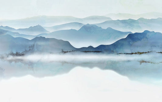 Ink Mountain Lake Wall Murals