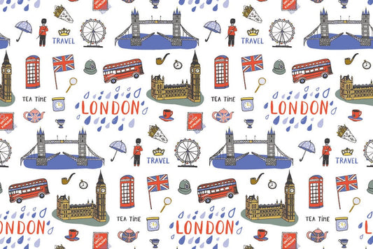 London Tea Time Wall Murals