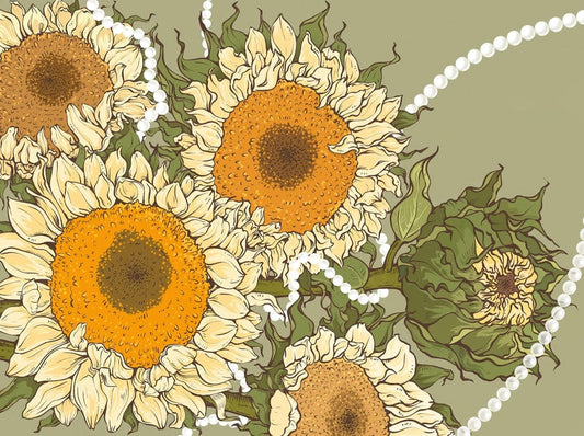 Sunflower with Jewellery Wall Murals