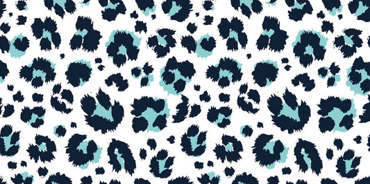 Blue Leopard Fur Wall Murals