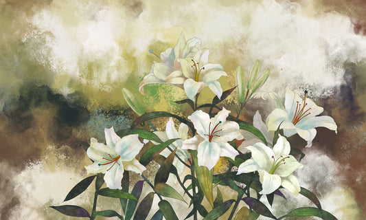 Green Lily Bouquet Wall Murals