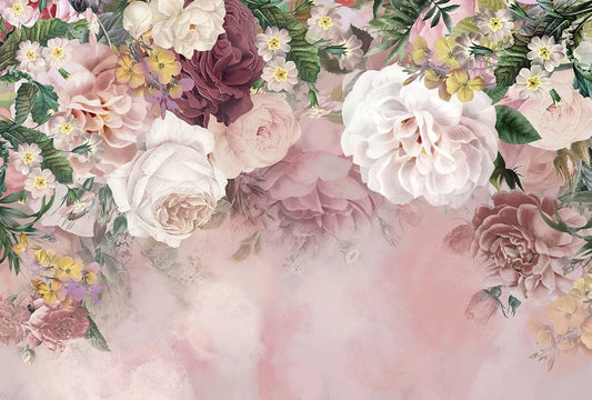 Rose Pink Flowers Wall Murals
