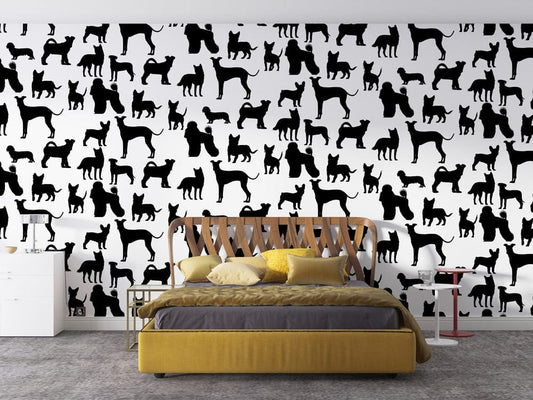 Dogs Silhouette Wall Murals