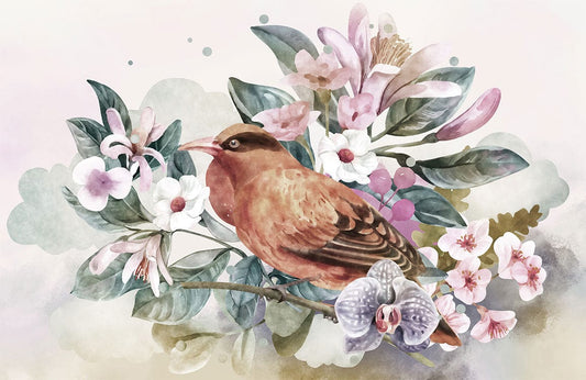 Bird in Flower lll Wall Murals
