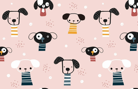 Cute Dog Pattern Wall Murals