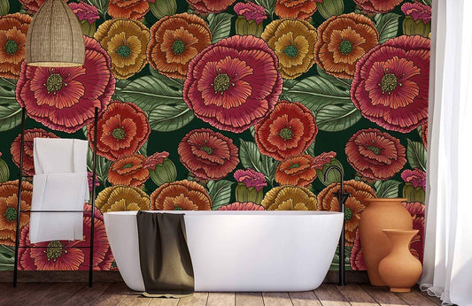 Hollyhocks Wall Murals