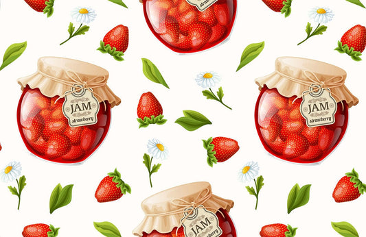 Jam Strawberry Wall Murals