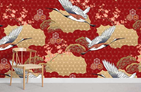 Japanese Crane Wall Murals