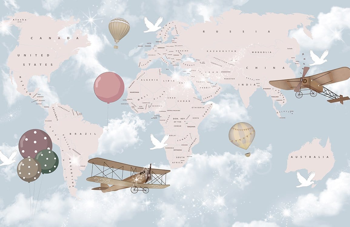 World Map Wall Murals