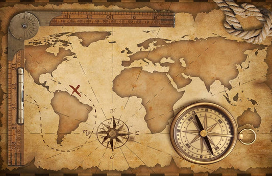 Aged Treasure Map Wall Murals