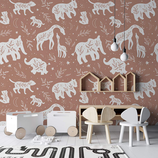 Animal Leaves Wall Murals