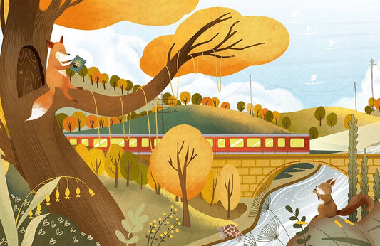 Autumn Train Wall Murals