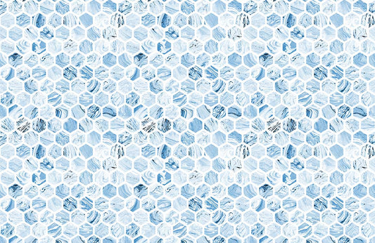Blue Hexagon Wall Murals