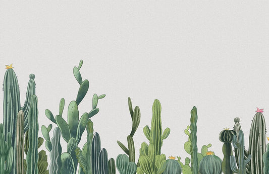Green Cactus Wall Murals