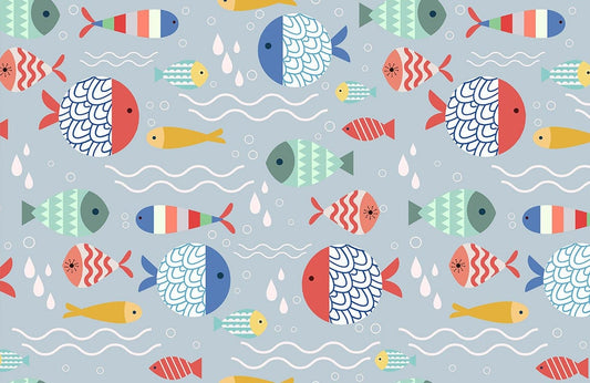 Cartoon Fish Pattern Wall Murals