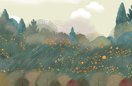 Grass and Flowers Wall Murals
