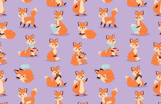 Cartoon Fox Wall Murals