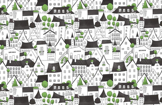 Cartoon Houses II Wall Murals