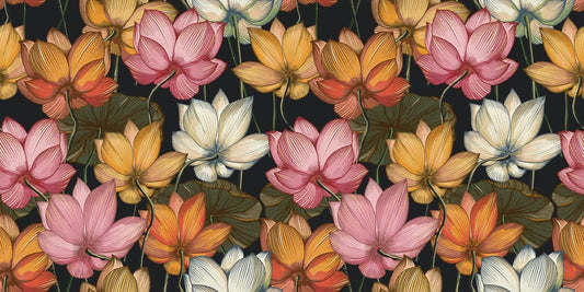 Colourful Lotus Wall Murals