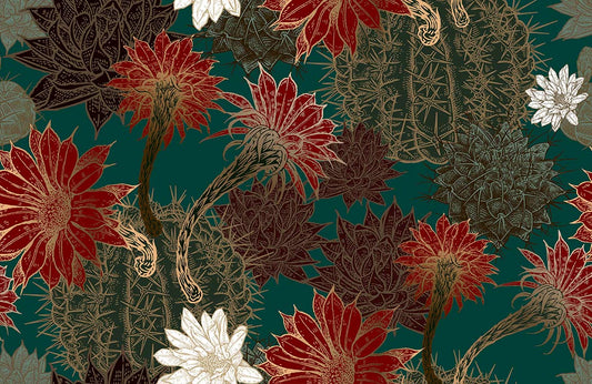 Dark Cactus Flower Wall Murals