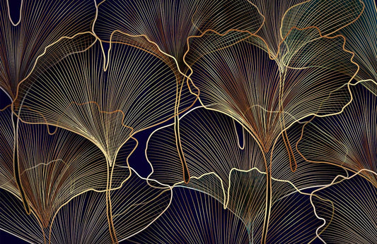 Dark Ginkgo Wall Murals