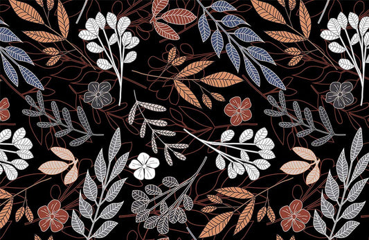 Dark Leaves Wall Murals