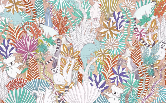 Dense Turquoise Jungle Wall Murals