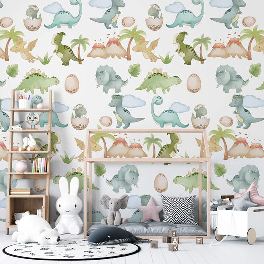 Cartoon Dinosaurs Pattern Wall Murals