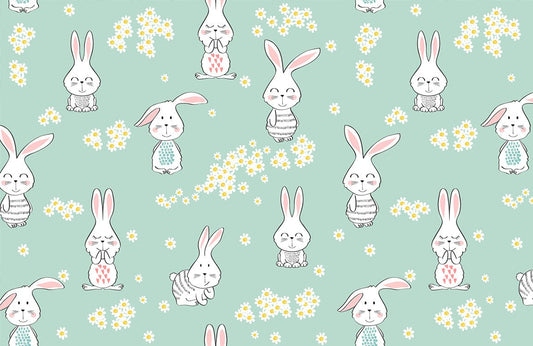 Flower & Bunny Wall Murals