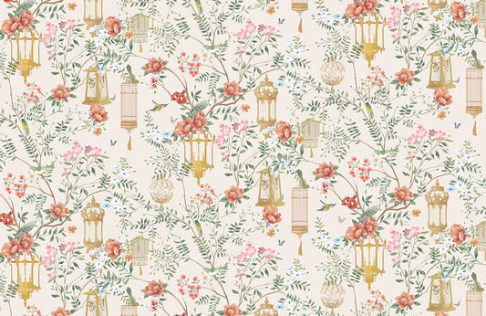 Flowers & Birdcage Wall Murals
