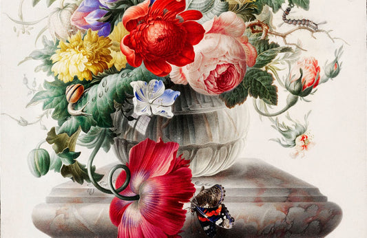 Flowers in Glass Vase Wall Murals